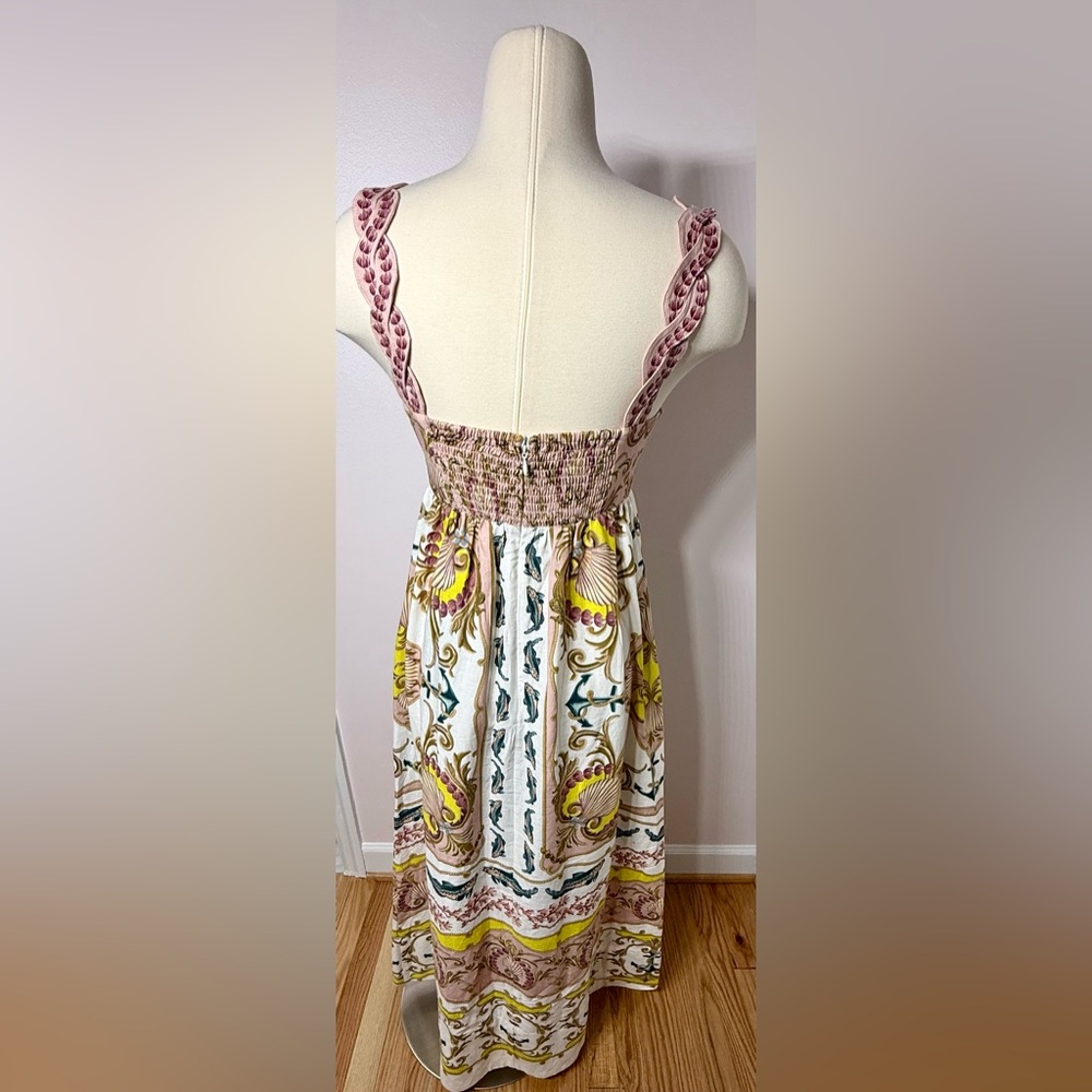 NWT Farm Rio Maritime Magic Linen Blend Sleeveless Maxi Dress Size S - Picture 6 of 13